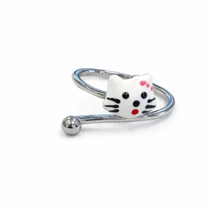 925 silver cute kitty adjustable ring