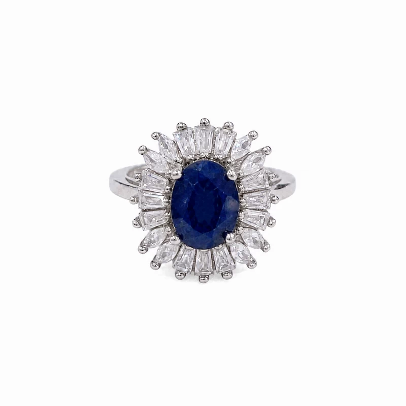 925 silver sapphire crown ring 925 silver sapphire crown ring