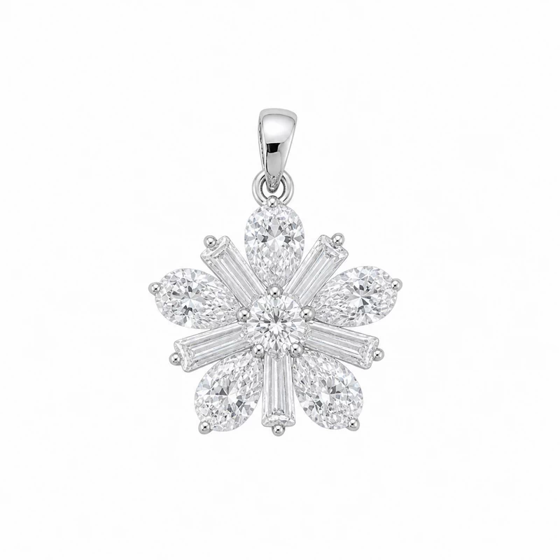 925 silver floral stone pendant 925 silver floral stone pendant