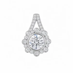 925 silver halo stone pendant