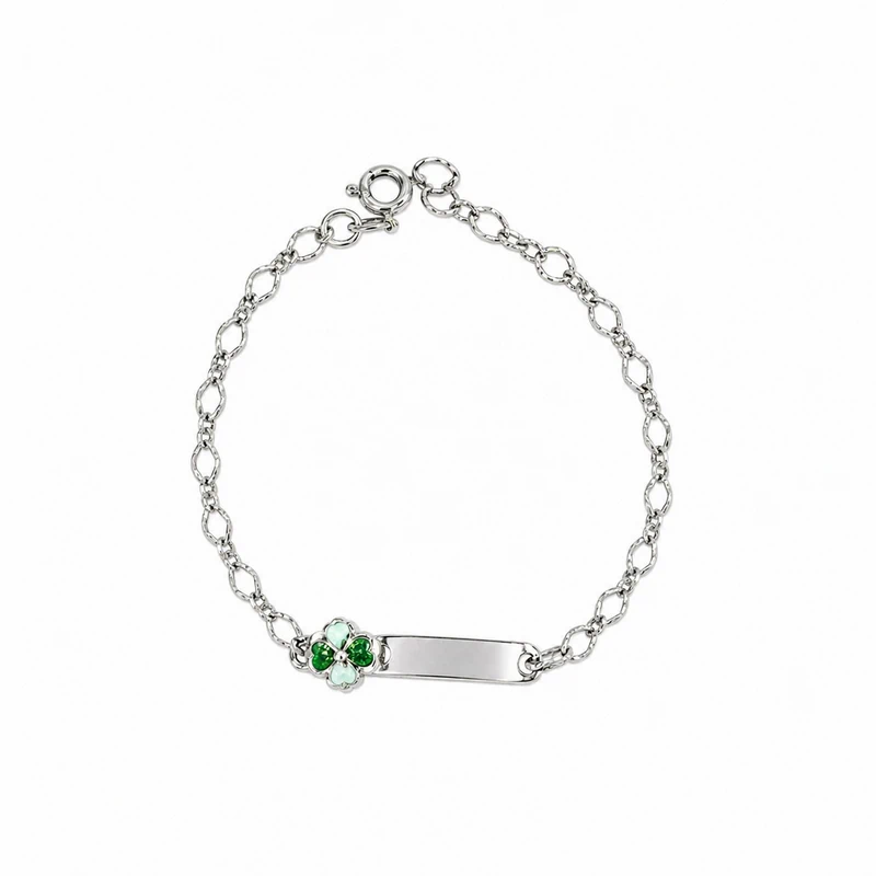 925 silver clover charm id bracelet 925 silver clover charm id bracelet