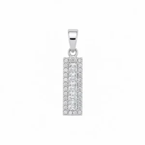 925 silver rectangle stone pendant