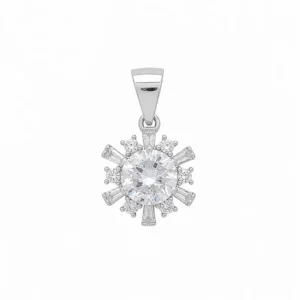 925 silver sunburst stone pendant