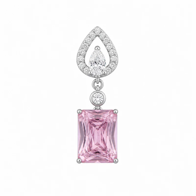 925 silver pink stone pendant 925 silver pink stone pendant