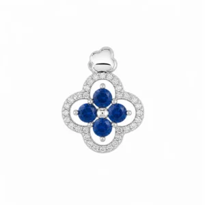 925 silver blue flower pendant