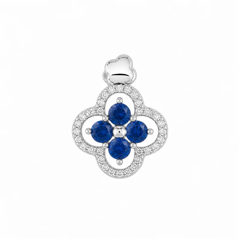 925 silver blue flower pendant 925 silver blue flower pendant