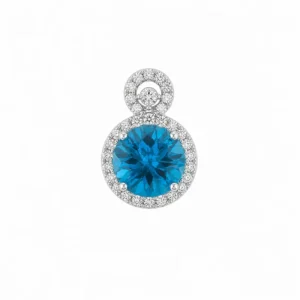 925 silver blue halo pendant