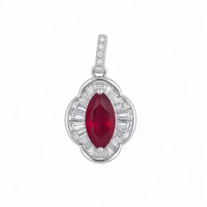 925 silver red stone pendant