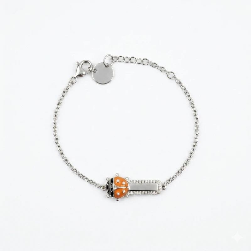 925 silver ladybug charm id bracelet 925 silver ladybug charm id bracelet