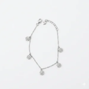 925 silver sparkle charm anklet