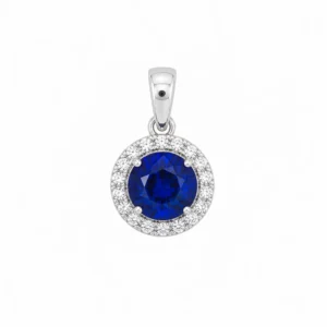 925 silver blue halo pendant