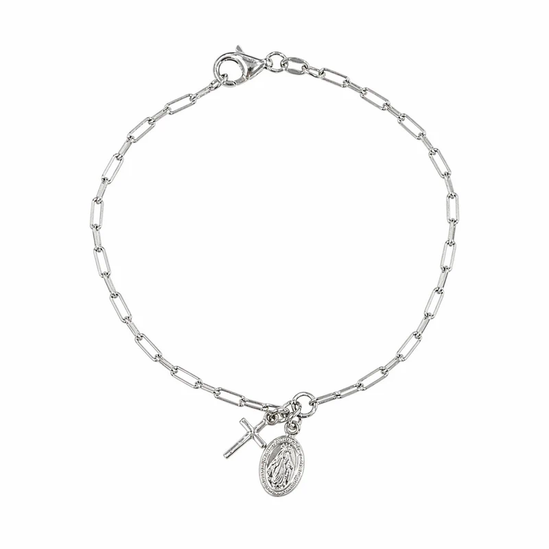 925 silver italian cross & medallion charm bracelet 925 silver italian cross & medallion charm bracelet