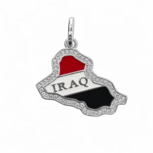925 silver iraq map pendant