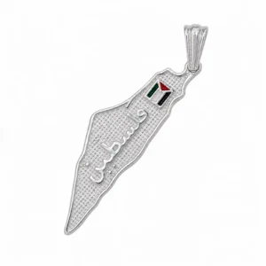 925 silver palestine map pendant