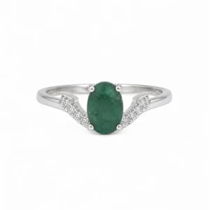 925 silver emerald zircon ring