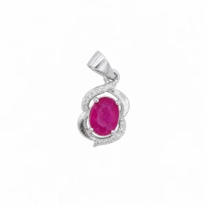 925 silver natural ruby swirl pendant