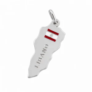 925 silver lebanon map pendant