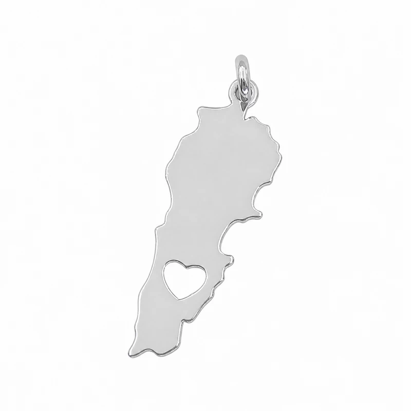 925 silver lebanon map heart pendant 925 silver lebanon map heart pendant