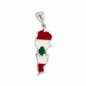 925 silver lebanon map pendant with cedar tree