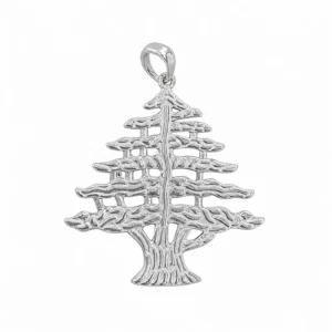 925 silver lebanese cedar tree pendant