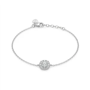 925 silver classic halo crystal bracelet