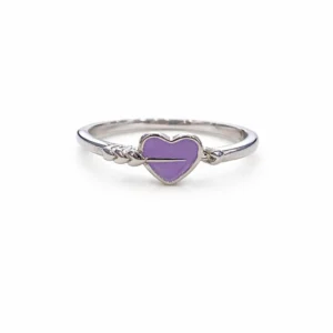 925 silver purple heart ring