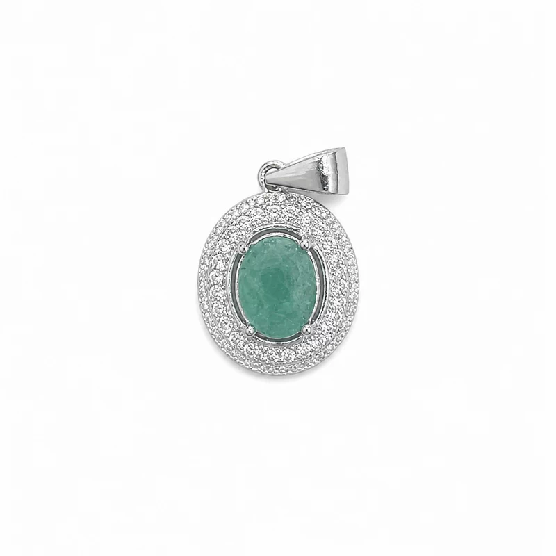 925 silver emerald gemstone halo pendant 925 silver emerald gemstone halo pendant