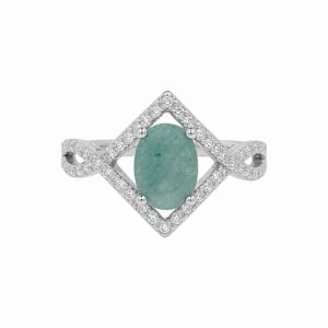 925 silver emerald zircon ring