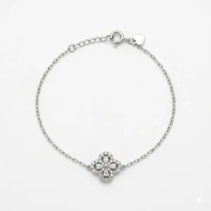 925 silver floral zircon bracelet