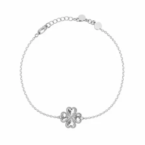 925 silver four heart clover zircon bracelet