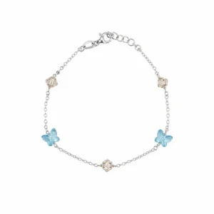 925 silver blue butterfly zircon bracelet