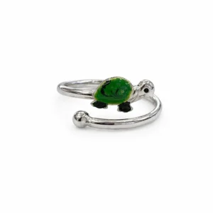 925 silver cute turtle adjustable ring