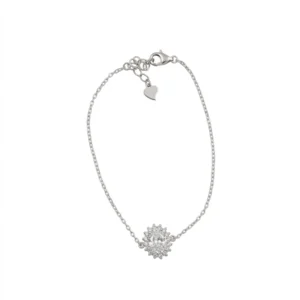 925 silver oval halo zircon bracelet