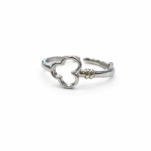 925 silver clover adjustable ring