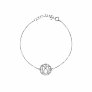 925 silver interlocked circle zircon bracelet