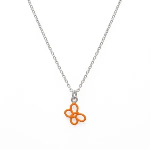 925 silver orange flower pendant necklace