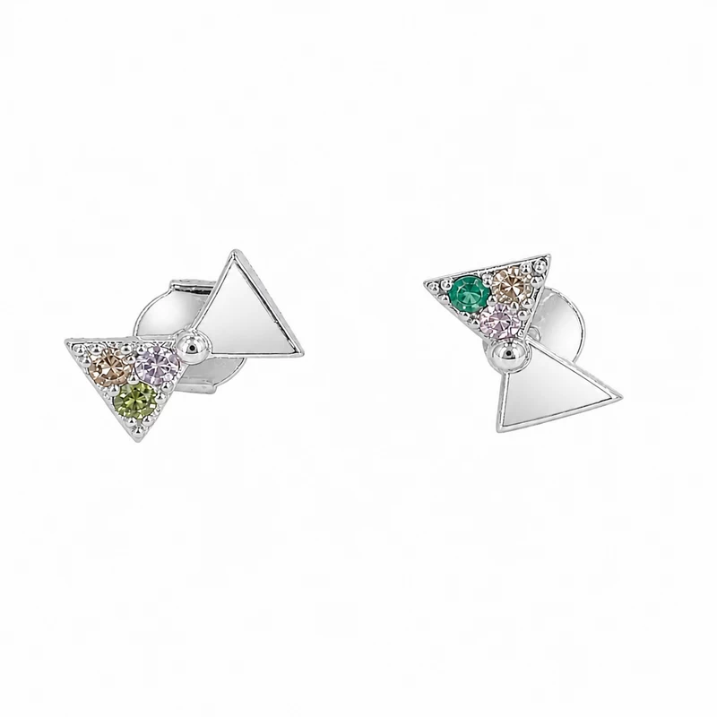 925 silver geometric rainbow stud earrings 925 silver geometric rainbow stud earrings