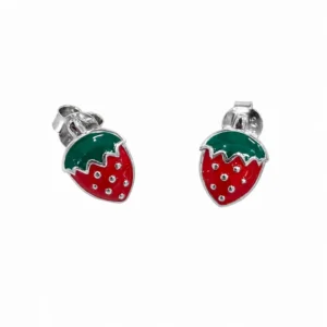 925 silver strawberry stud earrings
