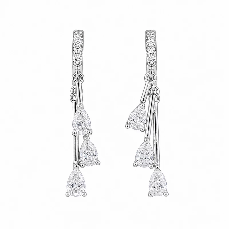 925 silver pear cascade drop earrings 925 silver pear cascade drop earrings
