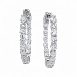 925 silver tennis hoop earrings