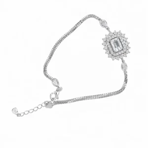 925 silver emerald cut zircon bracelet