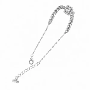 925 silver emerald cut bracelet