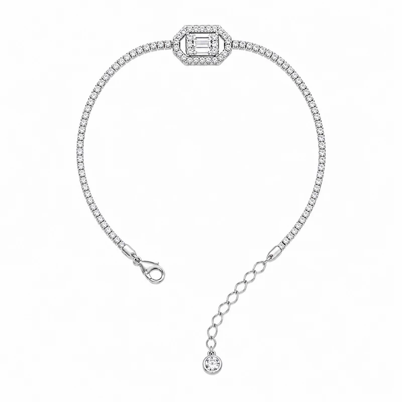 925 silver emerald cut tennis bracelet 925 silver emerald cut tennis bracelet