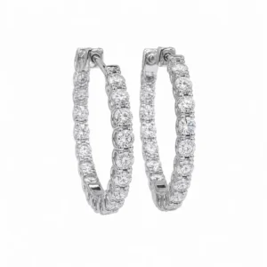 925 silver tennis hoop earrings