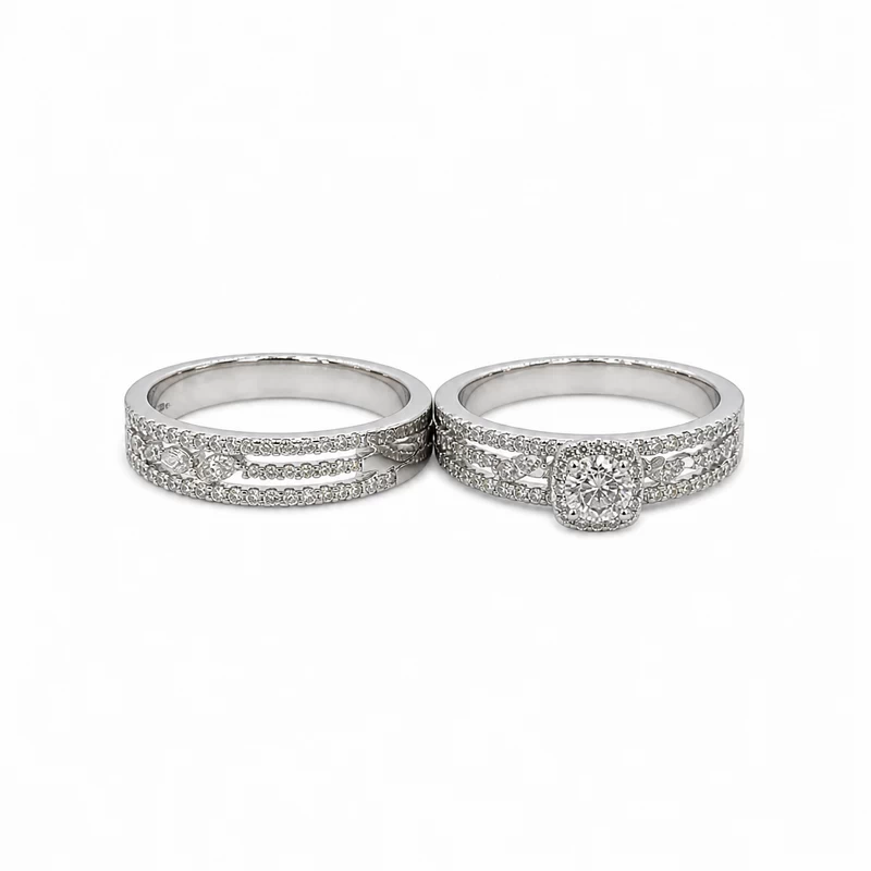 925 silver eternal duo ring set 925 silver eternal duo ring set