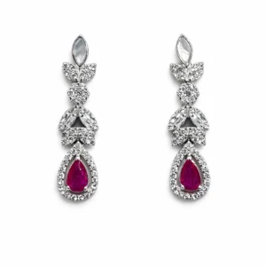 teardrop multi zircon drop earrings
