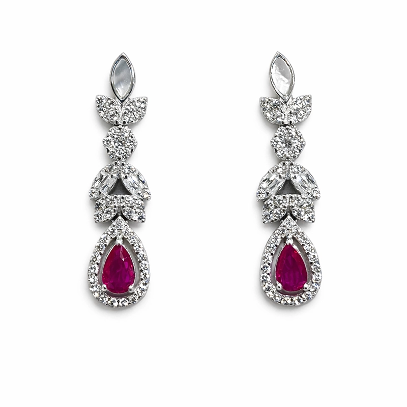 teardrop multi zircon drop earrings teardrop multi zircon drop earrings