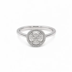 925 silver halo bloom ring