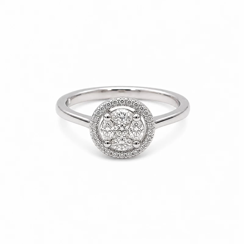 925 silver halo bloom ring 925 silver halo bloom ring