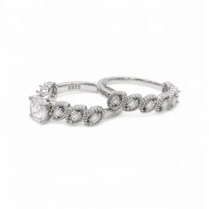 925 silver infinite spark ring set